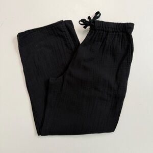 Wilfred Free Pants Pull On Gauze Lightweight Pockets Travel Lounge Beach Black